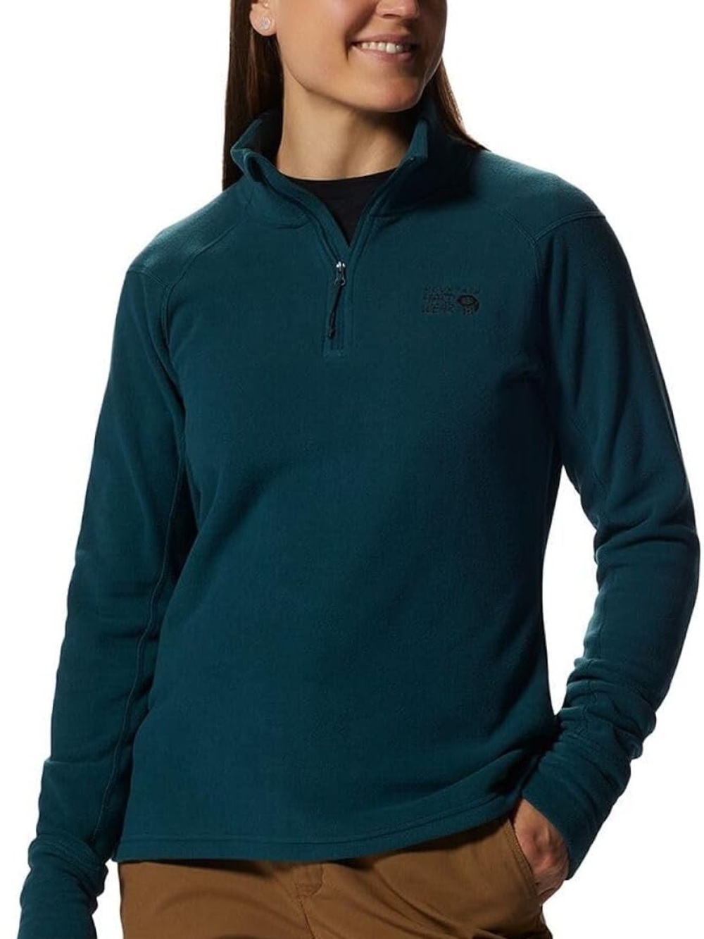 Mountain Hardwear Teal Green Quarter-Zip Fleece Pullover
